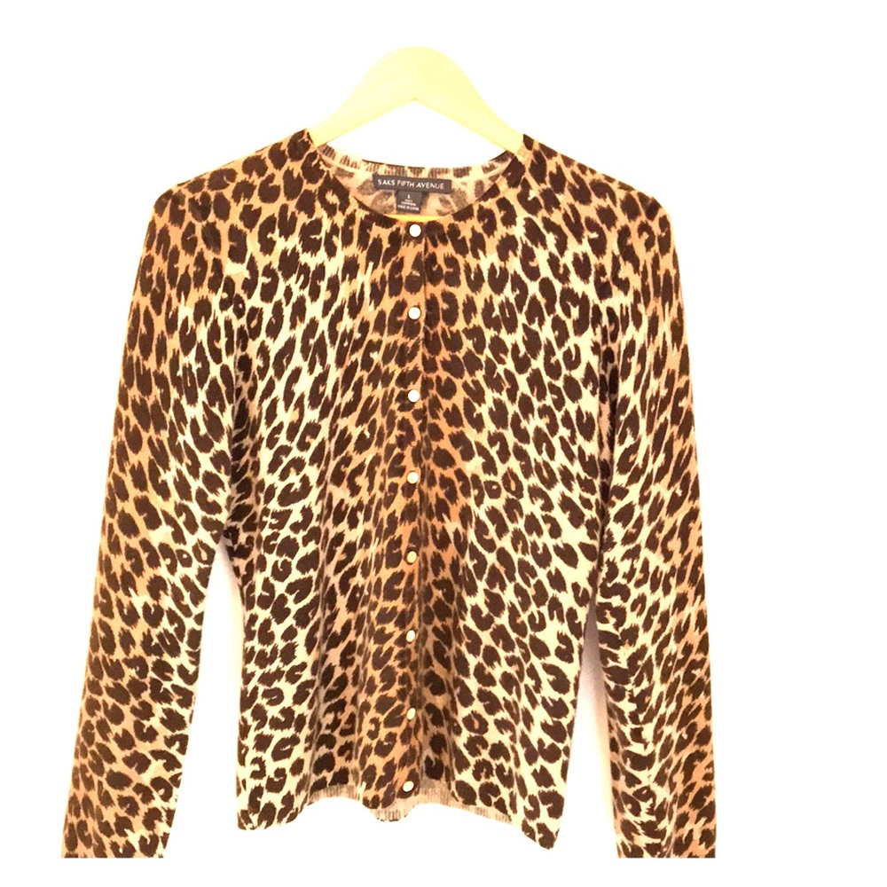 Cashmere leopard cardigan